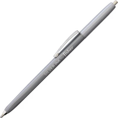 Fisher Space Pen Silver-Color Ink / Body Retractable Tip Pocket Clip Made in USA - Image 1 of 4
