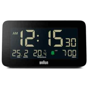 New! Wireless Black Digital Alarm Clock With Calendar LCD Display and Quick Set - Picture 1 of 2