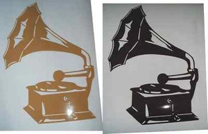 Aufkleber Grammophon 24 x 34 cm, Folienplot - Picture 1 of 1