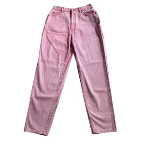 Vintage Lee Sport Pink Denim Jeans Size 12 Medium High Waist Preppy Barbie - Picture 1 of 8