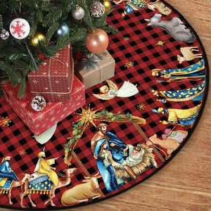 Falda Belén 48" Navidad Escena Religiosa Decoración para Exhibición Hogar Vacacional - Imagen 1 de 12