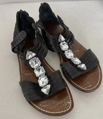 Y2K Sam Edelman Estella Black Stud Leather Gladiator Sandal Womens US size 7.5 - Image 1 of 4