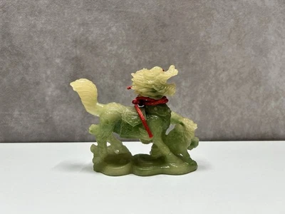 Par de Foo Dog Fengshui Fengshui Tallado Jade/Jadeíta Foto 1 de 4