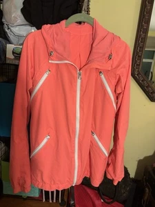 Lululemon Women's Rise & Shine Jacket Sz 8 Orange Logo Full Zip Jacket - Picture 1 of 6