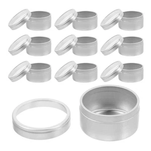 10 Pcs Aluminum Box Can Metal Storage Organizer Tins Circular Cans for Tea - Picture 1 of 10