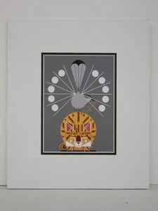 Charles Harper Catnip Mockingbird & Cat Matted Art Card - Picture 1 of 2