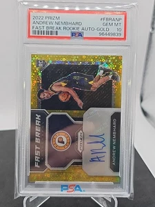 2022 Panini Prizm Andrew Nembhard Rookie Auto Gold 10/10 SSP Fast Break Psa 10  - Bild 1 von 3