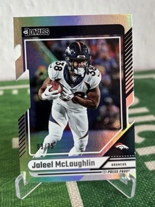 Prueba de prensa troquelada Panini Donruss Jaleel McLaughlin 2024/75 Denver Broncos - Imagen 1 de 2