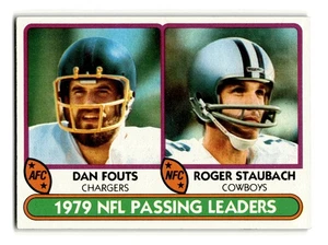 Roger Staubach Dan Fouts 1980 Topps 1979 Passing Leaders #331 HOF Near Mint NM - Picture 1 of 2