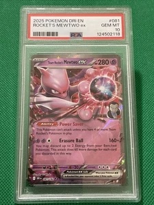 2025 Pokémon DRI Destined Rivals Team Rocket’s Mewtwo EX #81 PSA GEM MT 10 💎 - Picture 1 of 3