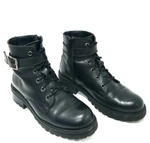Botas Chelsea y Violeta Carli para Mujer 6M Cuero Negro Modernas Combate Cremallera Gótica Y2K - Imagen 1 de 10
