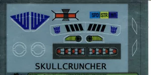 TRANSFORMERS GENERATION 1, G1 DECEPTICON SKULLCRUNCHER REPRO LABELS / STICKERS - Picture 1 of 1