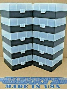 Berry's (10) 100 Round CLEAR / BLACK Plastic Ammo Storage Box 223 / 222 / 5.56  - Picture 1 of 1