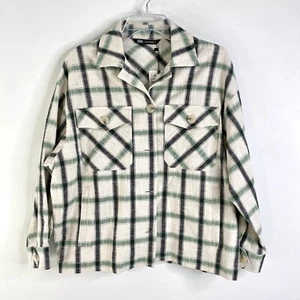Giacca shacket Zara oversize plaid beige nero bianco XS S M nuova con etichetta con bottoni - Foto 1 di 12