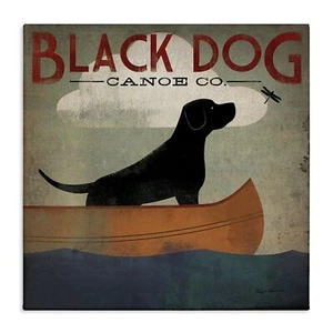 Stupell Industries Black Dog Canoe Company Pet Boating Lake Sports Wall Art, ... - Picture 1 of 7