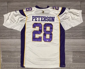 MINNESOTA VIKINGS Autographed #28 Adrian Peterson Reebok Jersey Shirt Size 50 - Picture 1 of 13