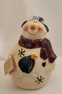 " Crazy Mountain" Snowman Tealight Holder - 7 inches from Amy Greer's Collection - Picture 1 of 1