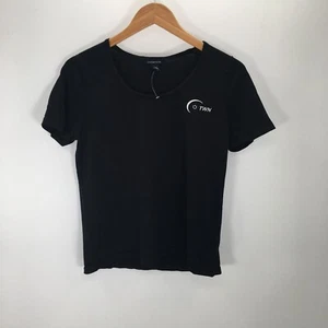 Lands' End Top Women's Medium Black Short Sleeve Tee Shirt - Picture 1 of 7