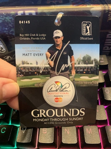 Golf 2016 Bayhill Arnold Palmer Collector Ticket Badge- Used  Jason Day Won Cover
