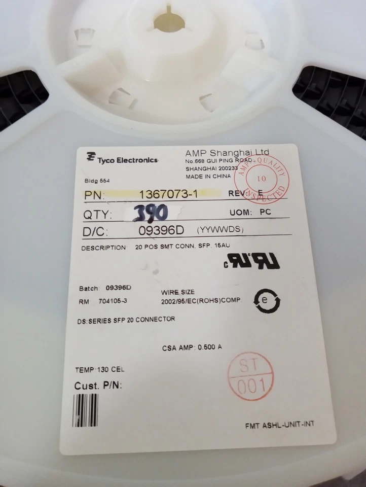 LOTE DE 390 1367073-1 20 POS SMT CONN SFP 15AU Foto 1 de 1