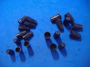 20 GARDNER BENDER BLACK HI TEMP WIRE CONNECTORS TWIST ON CONICAL NUTS - Picture 1 of 2