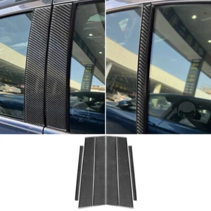 6×Carbon Fiber Door Window Pillar Post Trim Fit for Infiniti G37 Sedan 2007-2013 - Picture 1 of 11