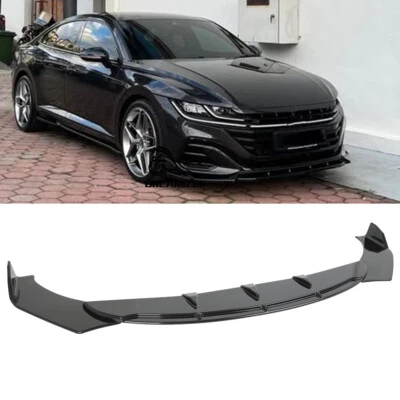 For Volkswagen Arteon Gloss Black Front Bumper Lip Spoiler Splitter Body Kits - Image 1 of 4