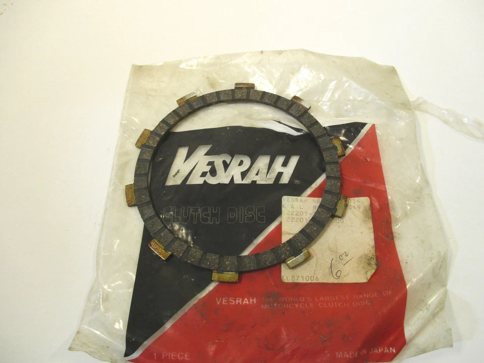 VESRAH HONDA XL175 CB400 VT500 EMBRAGUE PLACA DE FRICCIÓN 22201-302-000 VP-1034 kc Foto 1 de 1