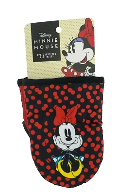 Disney Minnie Mouse Horno Mitones Lunares 2 piezas Gran Tamaño Mini Arco Cocina Sentada Foto 1 de 3