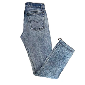 Vintage Levis 501 Jeans 27 Blue 80s Denim Made in USA Boho Glam Stone Wash - Picture 1 of 10
