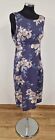 Long Tall Sally blue sundress size 12 white floral pure cotton round neck