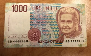 BACNOTA Mille 1000 Lire Maria Montessori, 3 ottobre 1990, rara - Foto 1 di 3