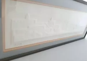 Carta goffrata doppia opaca firmata Taos New Mexico Pueblo art 13x5 pollici. - Foto 1 di 17