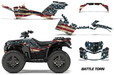 Graphics Kit Decal Stickers For Polaris Sportsman 850 1000 2017-2020 BATTLE TORN - Image 1 of 2
