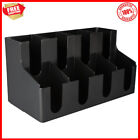 8-Section Black Plastic Commercial Countertop Cup and Lid Dispenser Organizer