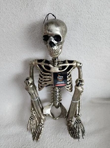 New Hyde and eek 36" Posable Skeleton Halloween Decorative Prop Champagne silver - Picture 1 of 8