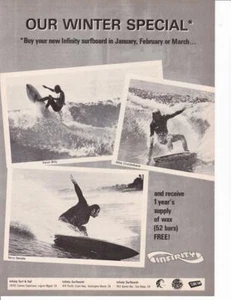 1982 Infinity Surfboards Ad/Great Art/Kevin Billy/Terry Senate/Cruickshank - Bild 1 von 1