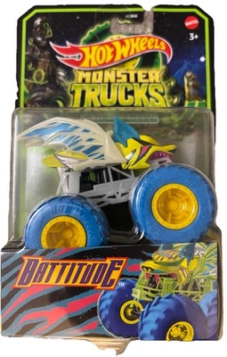 Грузовики Hot Wheels Monster Trucks Glow in The Dark масштаб 1:64 BATTITUDE HWC89 - Изображение 1 из 4