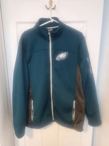 NFL Men’s Philadelphia Eagles Green Quarter Zip Sweater Jumper Medium - Picture 1 of 11