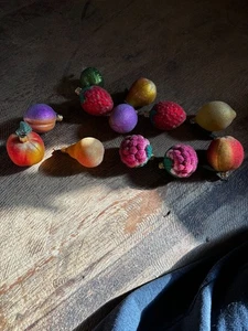 Lot 12 OWC Old World Christmas ornaments Frosted Fruit blown glass figural - Picture 1 of 6