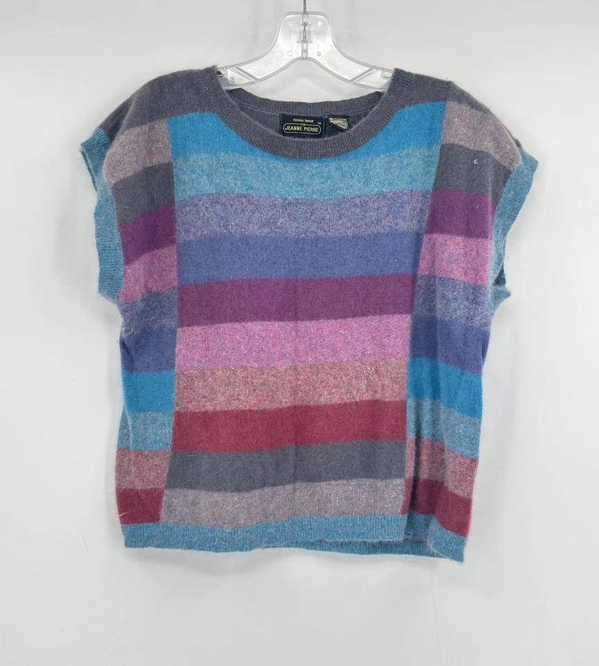 Suéter Jeanne Pierre Renee Tenerife Vintage Colorblock Lana de Cordero Angora Talla M Foto 1 de 3
