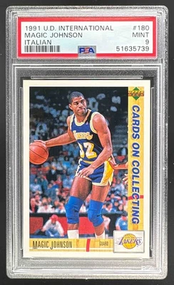 51635739 Magic Johnson 1991 Upper Deck Italian #180 PSA 9 - Image 1 of 3