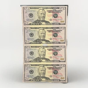 Uncut Sheet of 4 US $50 Dollar Federal Reserve Star Notes Series 2004. Crisp Unc - Picture 1 of 3