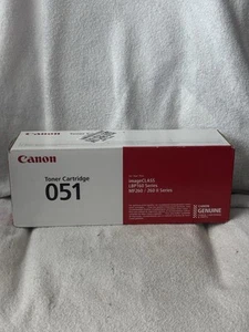 Genuine Canon 051 Black Toner Ink Cartridge, LBP160, (New, Sealed) - Zdjęcie 1 z 4