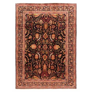 Kerman 297x205 cm Handgeknüpfter Perserteppich Orient Wolle Carpet Rug Blau - Picture 1 of 11