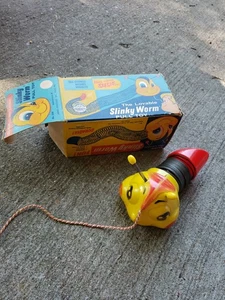 Vintage Spielzeug "Susie" Slinky Wurm Zugspielzeug mit Box.  (Nachlass) um 1955 - Bild 1 von 3