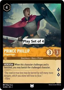 Prince Phillip - Dragonslayer 16/204Lorcana The First Chapter🔆Play set of 4🔆 - Foto 1 di 1