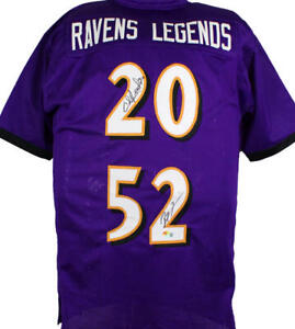 Ray Lewis Ed Reed Autographed Purple Pro Style Jersey-Beckett W Hologram *Black