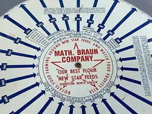 OUR BEST FLOUR NEW STAR FEEDS Wahpeton, ND Farm Calculator Newton TIN RARE! - Picture 1 of 8