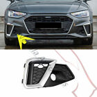 Right Side Plating Front Bumper Fog Light Cover Grille For Audi A4 2020-2022 Audi A4